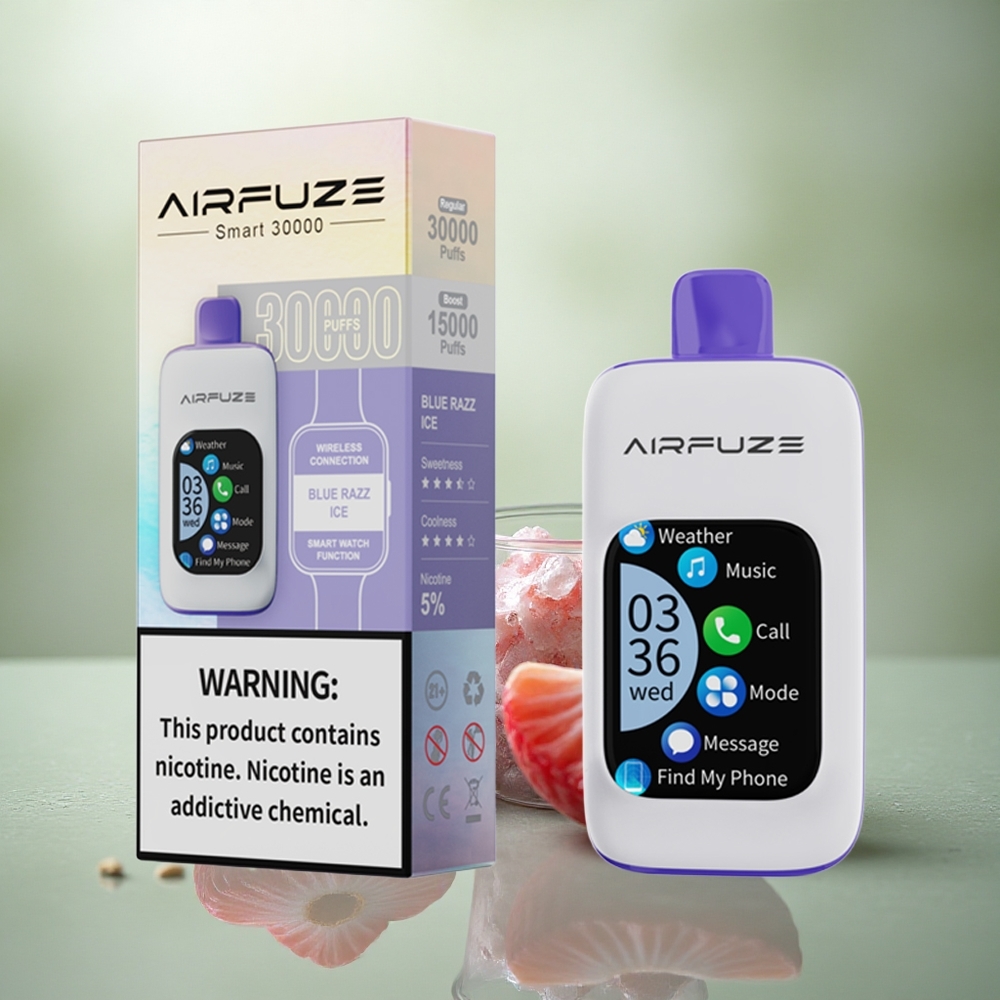 AirFuze Smart 30000 Puffs Azul Frambuesa Hielo con Pantalla Táctil 2.01\'\' y 900mAh