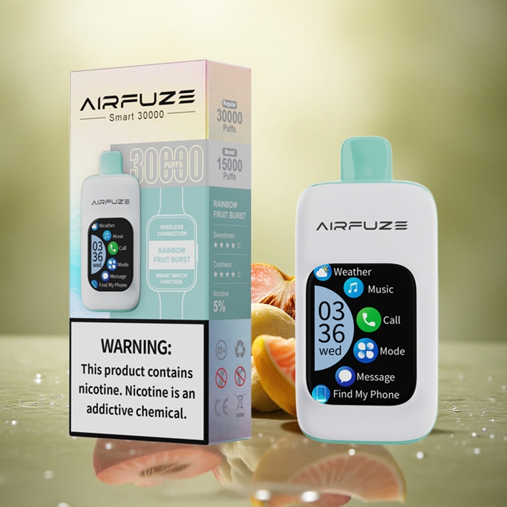 AirFuze Smart 30000 Puffs Explosión Frutal del Arcoíris con Pantalla Táctil y 5% Nicotina