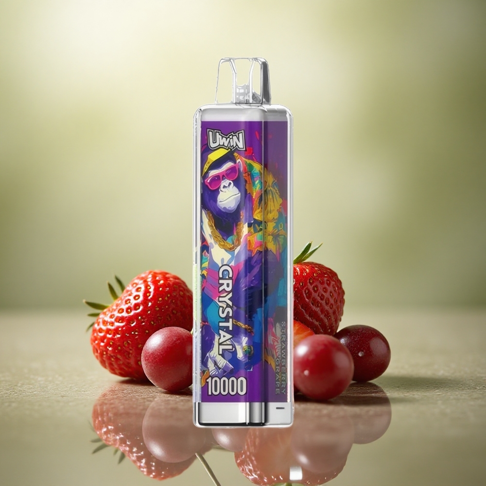 Uwin Crystal 10000 Puffs Fresa Uva RGB con 5% nicotina y 650mAh