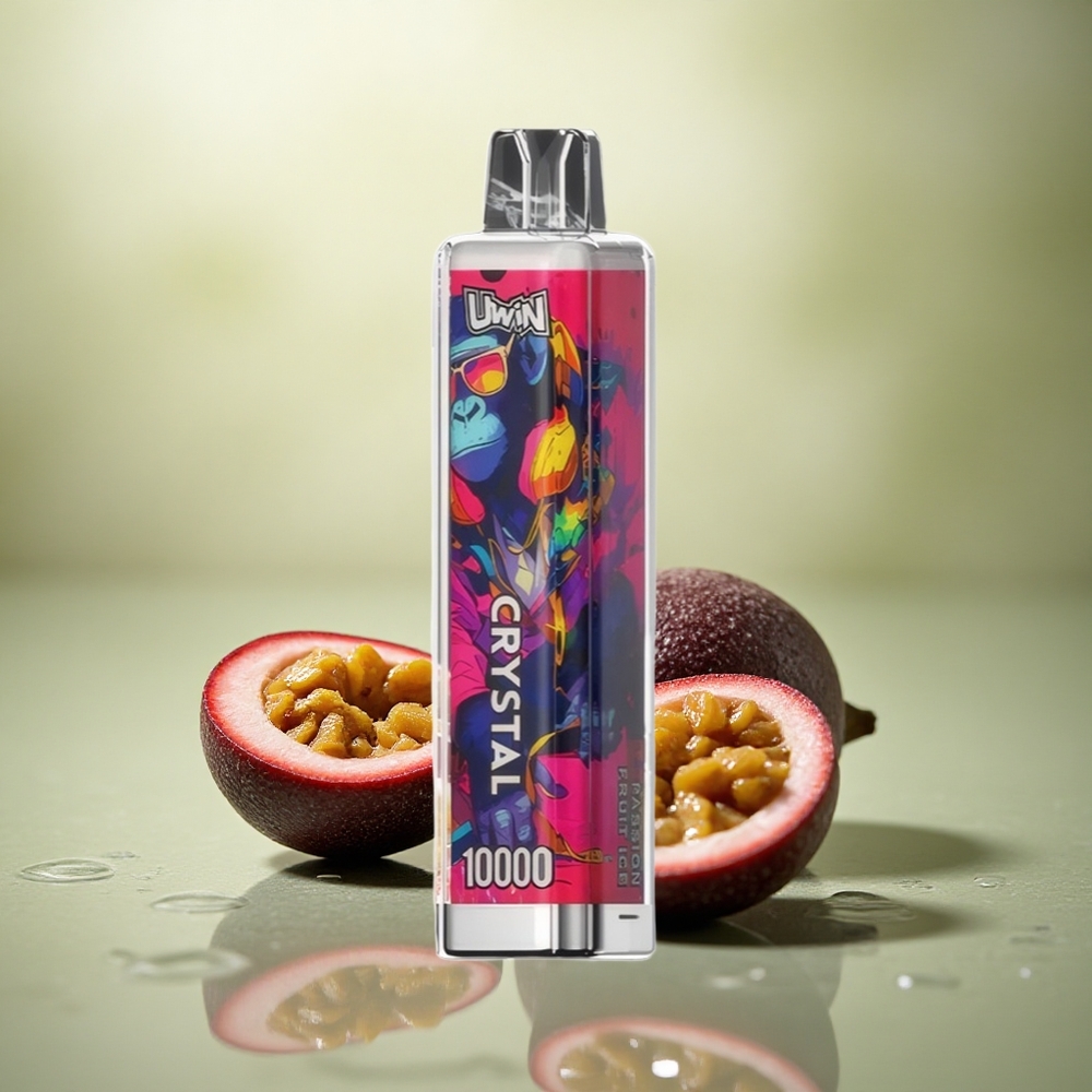 Uwin Crystal 10000 Puffs Maracuyá Hielo con RGB y 5% nicotina