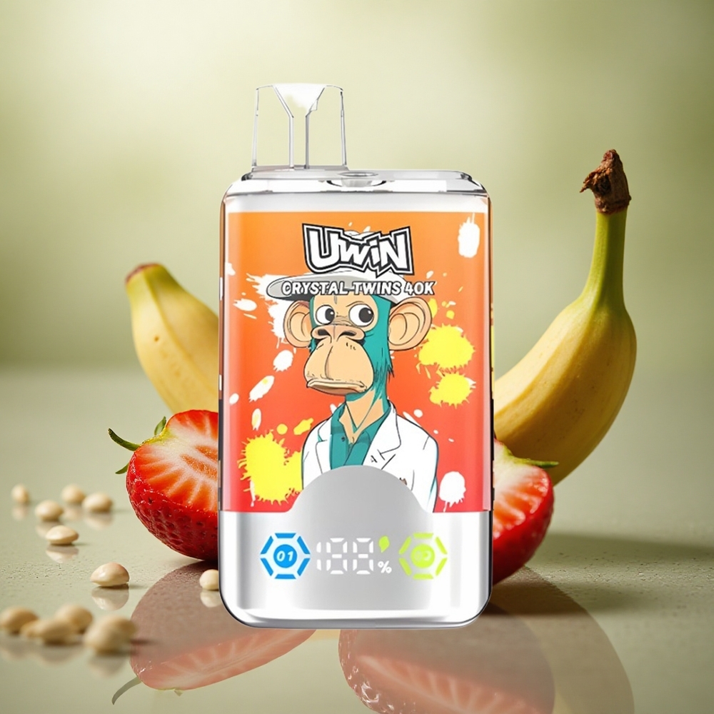 Uwin Crystal Twins 40000 Puffs Fresa Plátano Amor 66 con 32ml y 850mAh