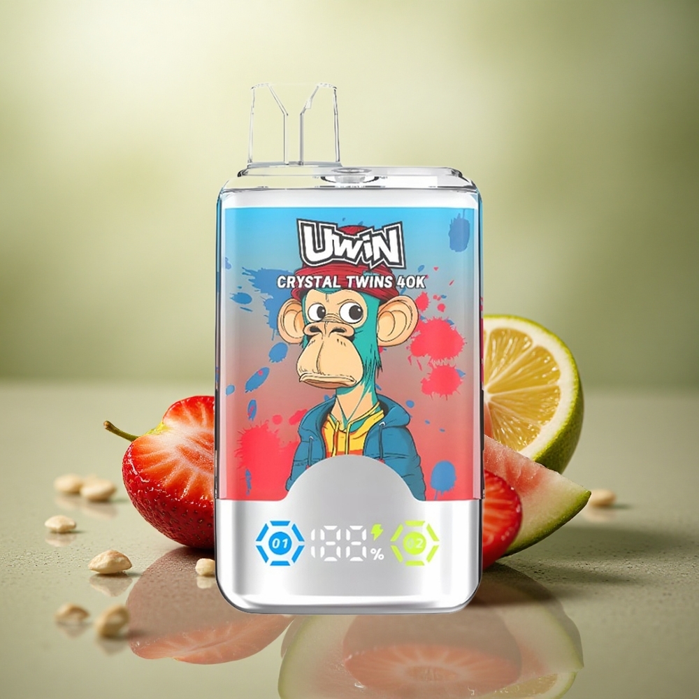 Uwin Crystal Twins 40000 Puffs Fresa Sandía Limón Lima con Doble Sabor y 850mAh
