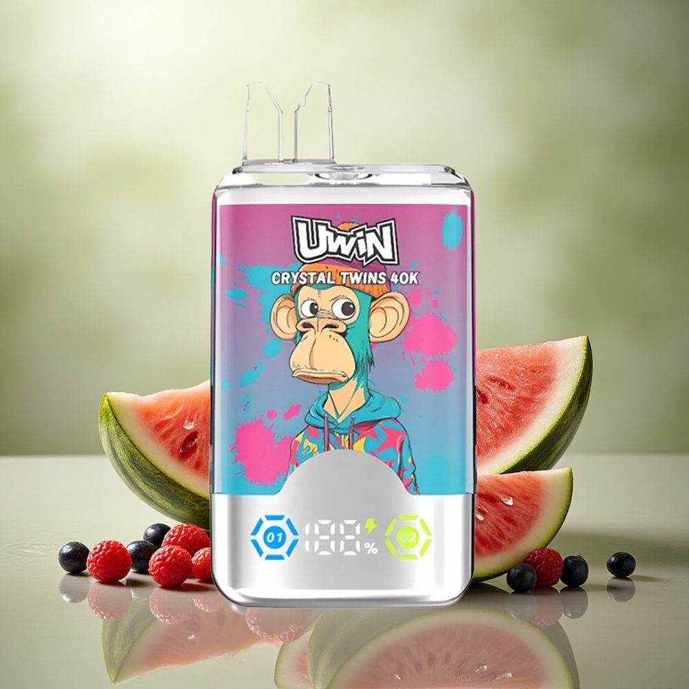 Uwin Crystal Twins 40000 Puffs Sandía Helada Frutos Mixtos Dual Sabor 850mAh