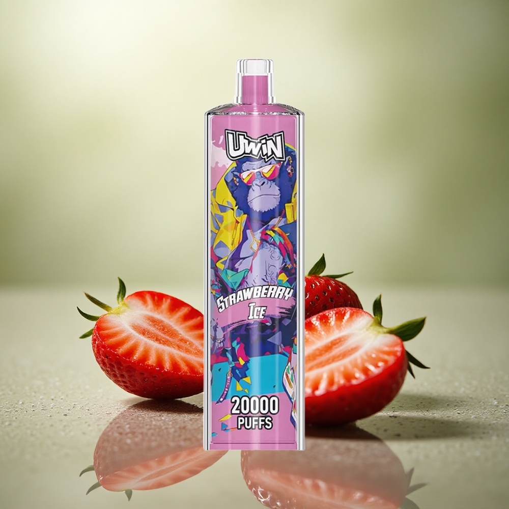 Uwin Shisha Hookah Crystal 20000 Puffs Fresa Helada con 0% Nicotina y Batería 650 mAh