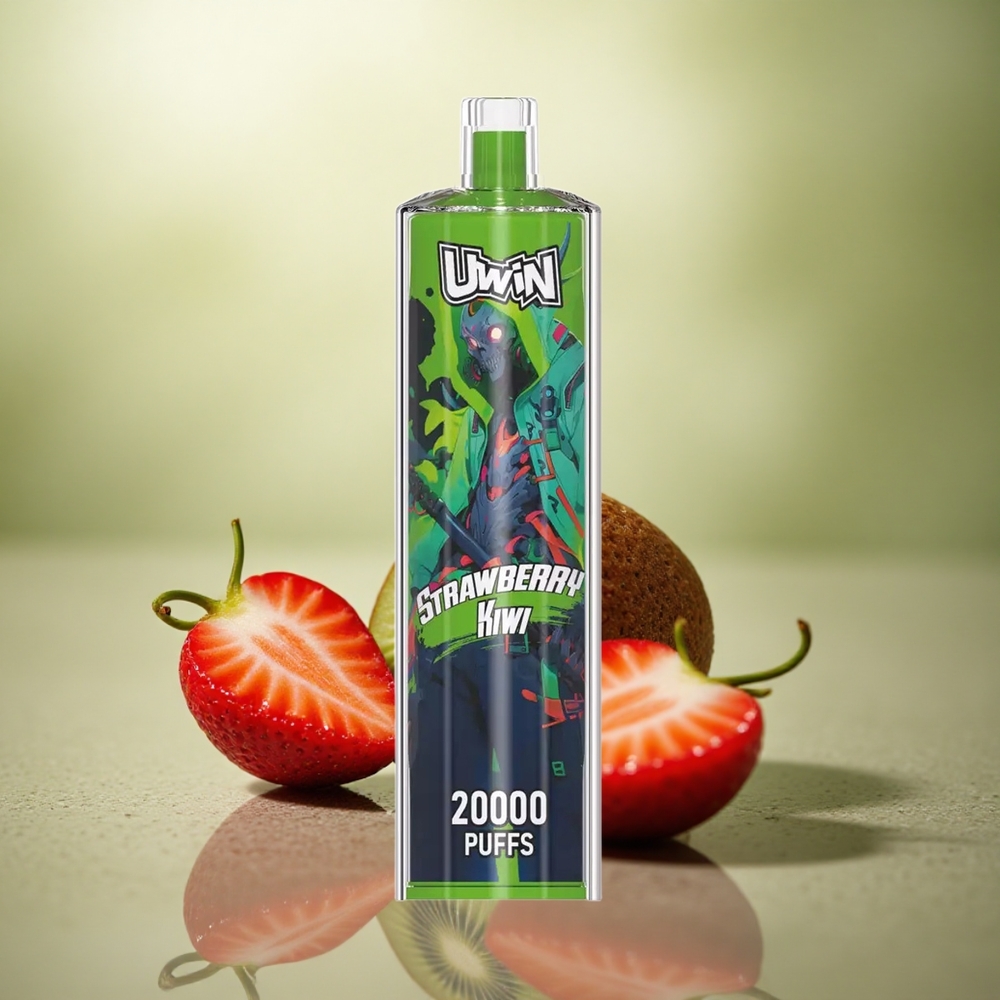 Uwin Shisha Hookah Crystal 20000 Puffs Fresa Kiwi 0% Nicotina Recargable 650mAh