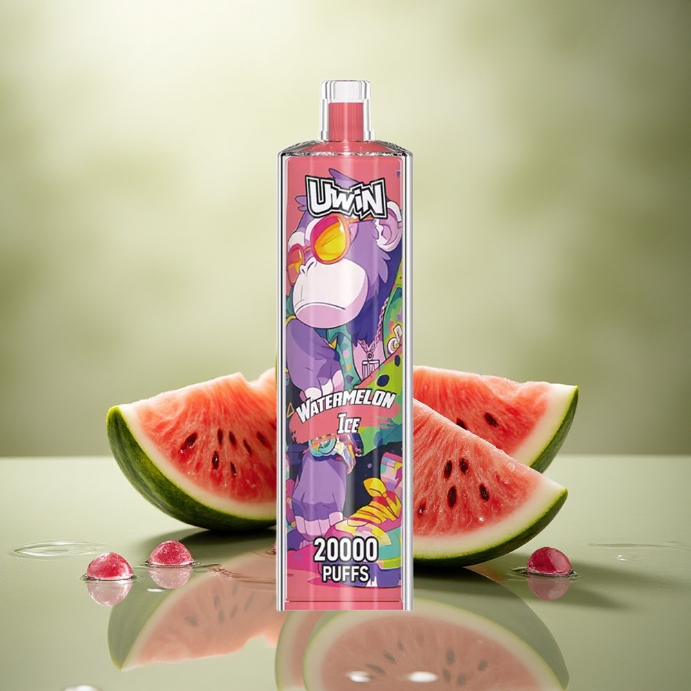 Uwin Shisha Hookah Crystal 20000 Puffs Sandía Hielo 0% Nicotina Recargable 650 mAh