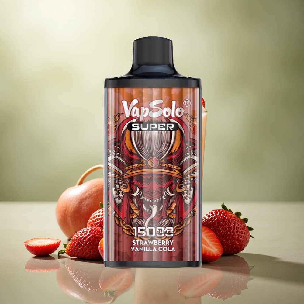 Vapsolo Super 15000 Puffs Fresa Vainilla Cola con 40ml de líquido y 850mAh
