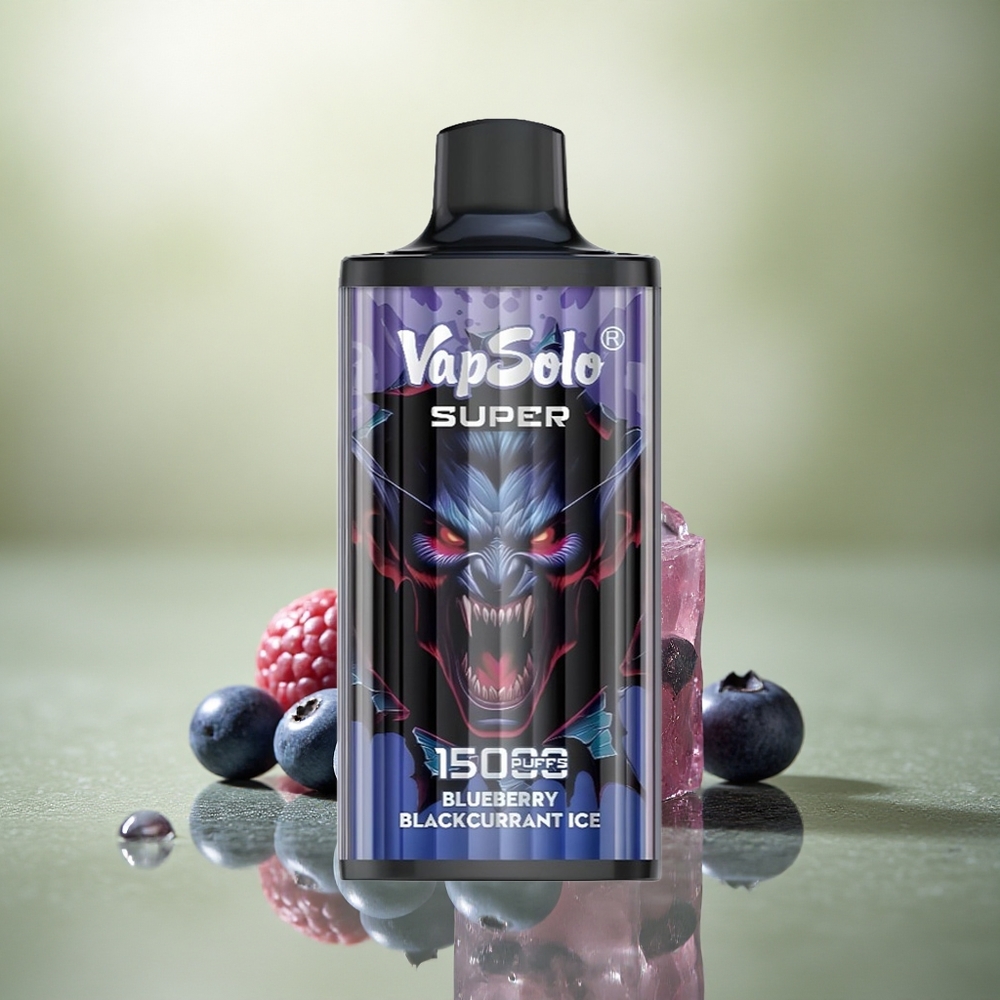 Vapsolo Super 15000 Puffs Helado de Mora Azul y Grosella Negra con 40ml de Líquido y 850mAh