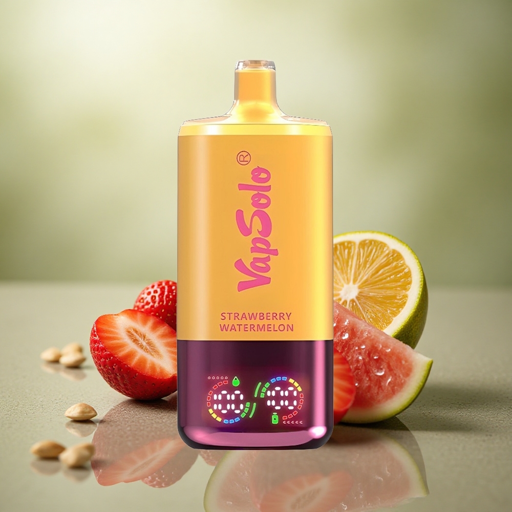 Vapsolo Triple 30000 Puffs Fresa Sandía & Limón Melocotón - Tipo-C, 40ml, Nicotina 20mg/ml