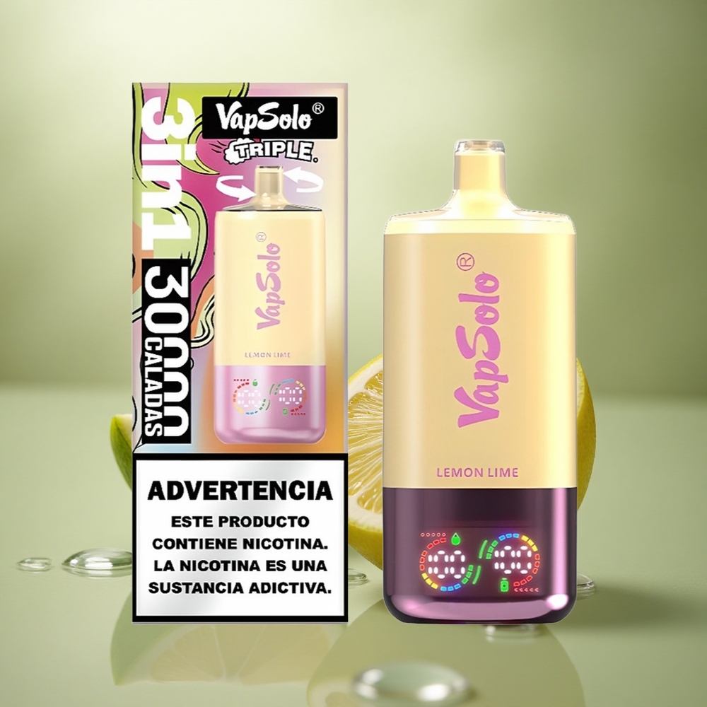 Vapsolo Triple 30000 Puffs Lima Limón Tipo-C 40ml 20mg Nicotina