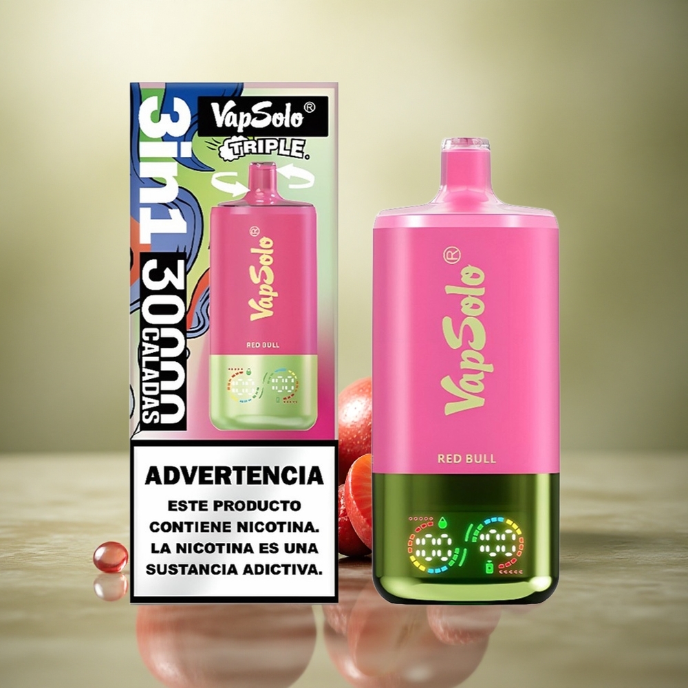 Vapsolo Triple 30000 Puffs Toro Rojo Triple 40ml Nicotina 20mg/ml Tipo-C