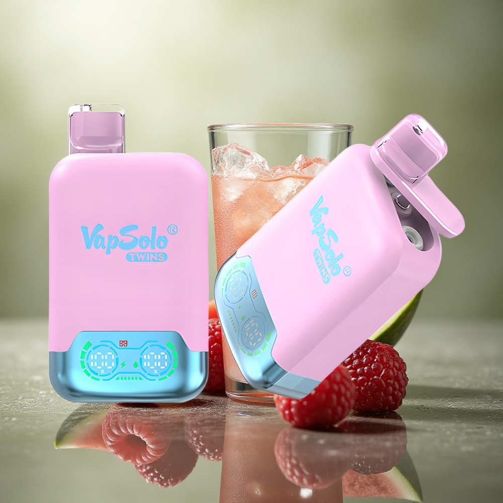 Vapsolo Twins 20000 Puffs Dragon Fruit Fresa & Frambuesa Sandía con 40 ml de Líquido y Nicotina 20mg/ml