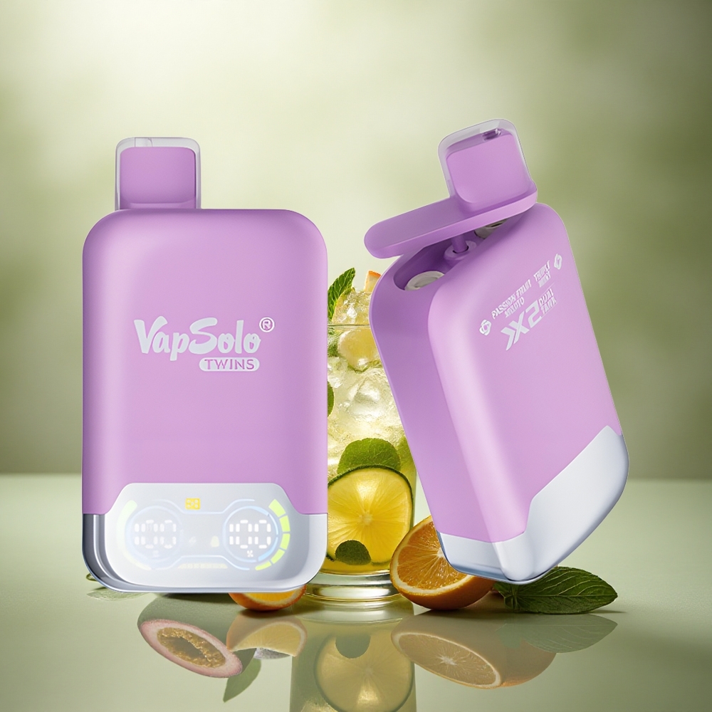 Vapsolo Twins 20000 Puffs Mojito de Maracuyá & Triple Menta con 40 ml de E-Líquido y Nicotina 20mg/ml