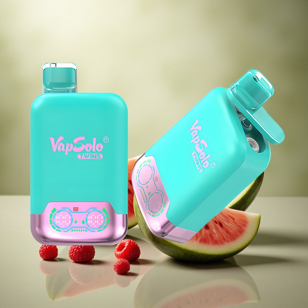 Vapsolo Twins 20000 Puffs Triple Melón & Frambuesa Sandía con 40 ml de E-Líquido y Nicotina 20mg/ml
