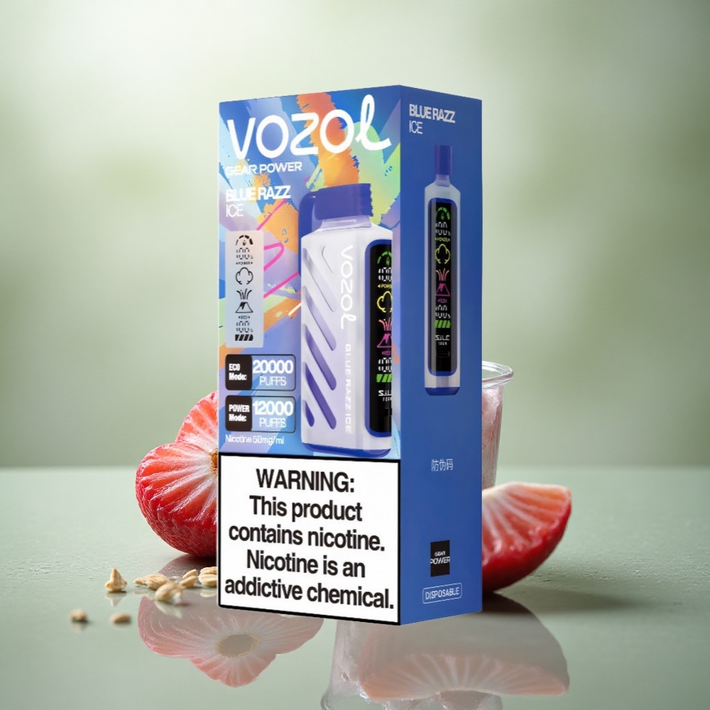 VOZOL Gear Power 20000 Puffs Azul Frambuesa Hielo con Dual Mesh y 20mL