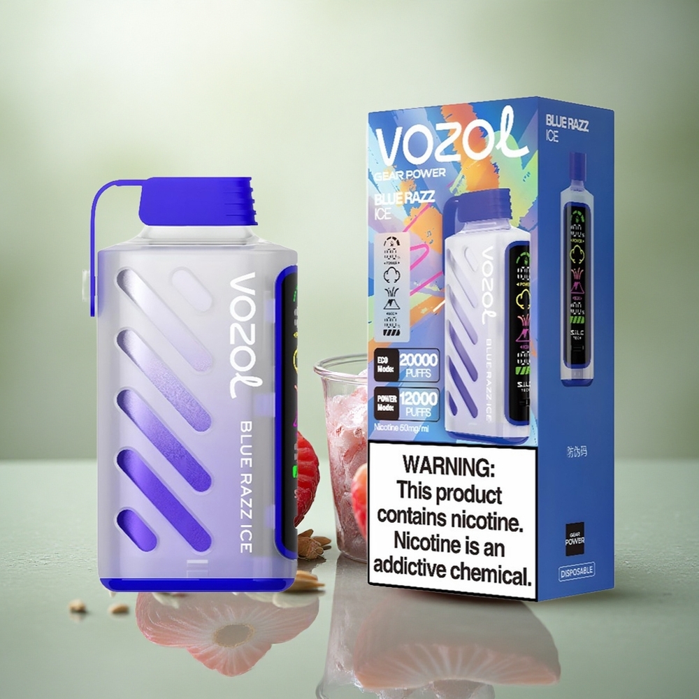 VOZOL Gear Power 20000 Puffs Azul Frambuesa Hielo con Dual Mesh y 20mL