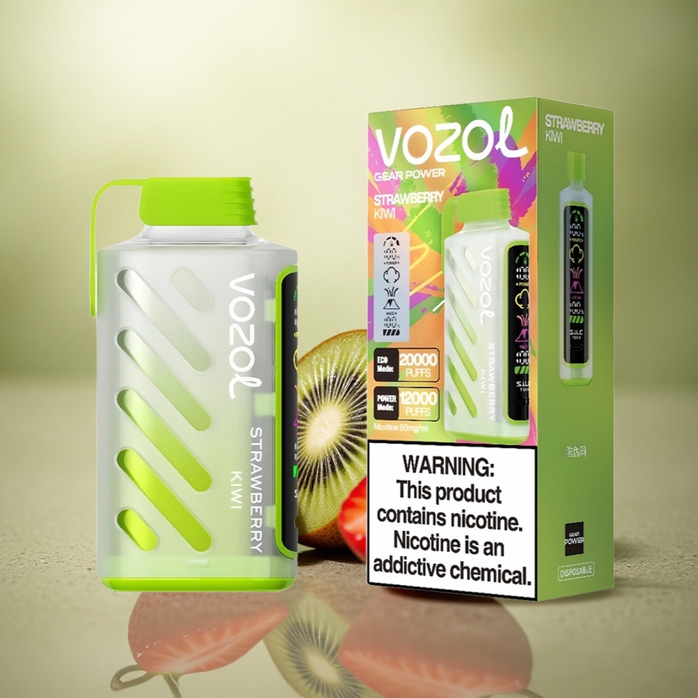VOZOL Gear Power 20000 Puffs Fresa Kiwi con Dual Mesh Coil y 20mL
