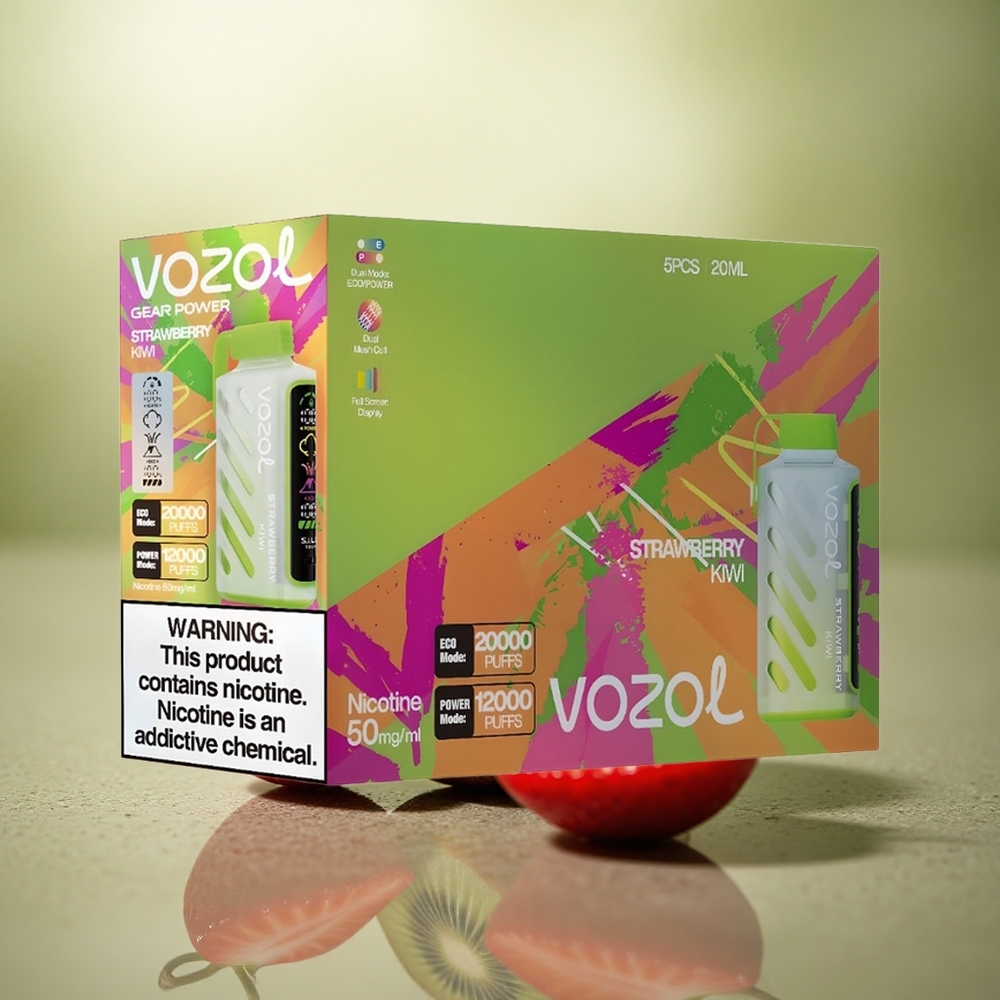 VOZOL Gear Power 20000 Puffs Fresa Kiwi con Dual Mesh Coil y 20mL