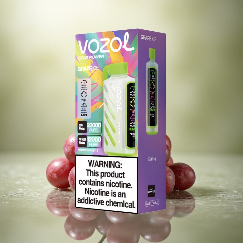 VOZOL Gear Power 20000 Puffs Helado de Uva con Dual Mesh y 20mL
