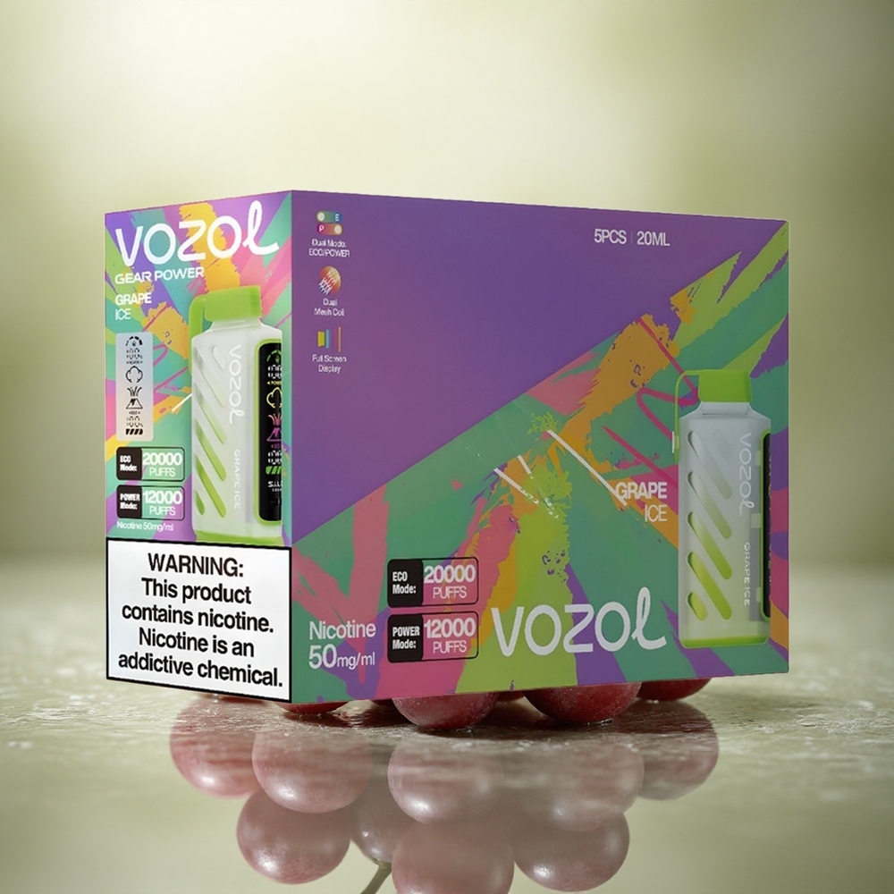VOZOL Gear Power 20000 Puffs Helado de Uva con Dual Mesh y 20mL