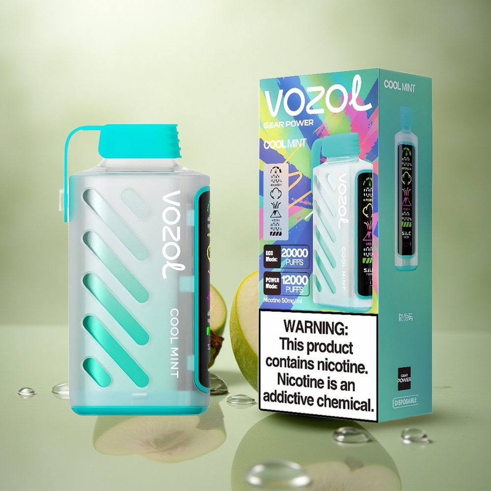 VOZOL Gear Power 20000 Puffs Menta Fresca con Pantalla Completa y Nicotina al 5%