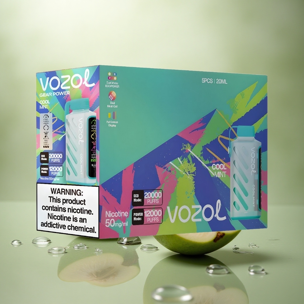 VOZOL Gear Power 20000 Puffs Menta Fresca con Pantalla Completa y Nicotina al 5%