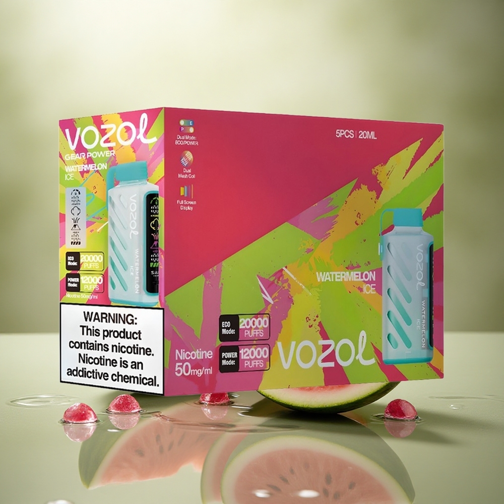 VOZOL Gear Power 20000 Puffs Sandía Hielo con Dual Mesh Coil y 20mL