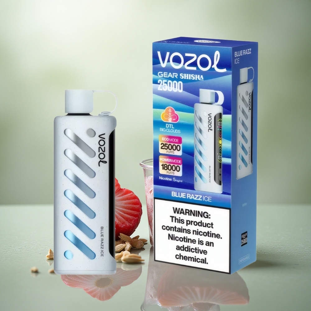 VOZOL Gear Shisha 25000 Puffs Azul Frambuesa Hielo con 5mg/ml de Nicotina y 1000mAh