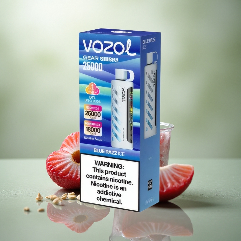 VOZOL Gear Shisha 25000 Puffs Azul Frambuesa Hielo con 5mg/ml de Nicotina y 1000mAh
