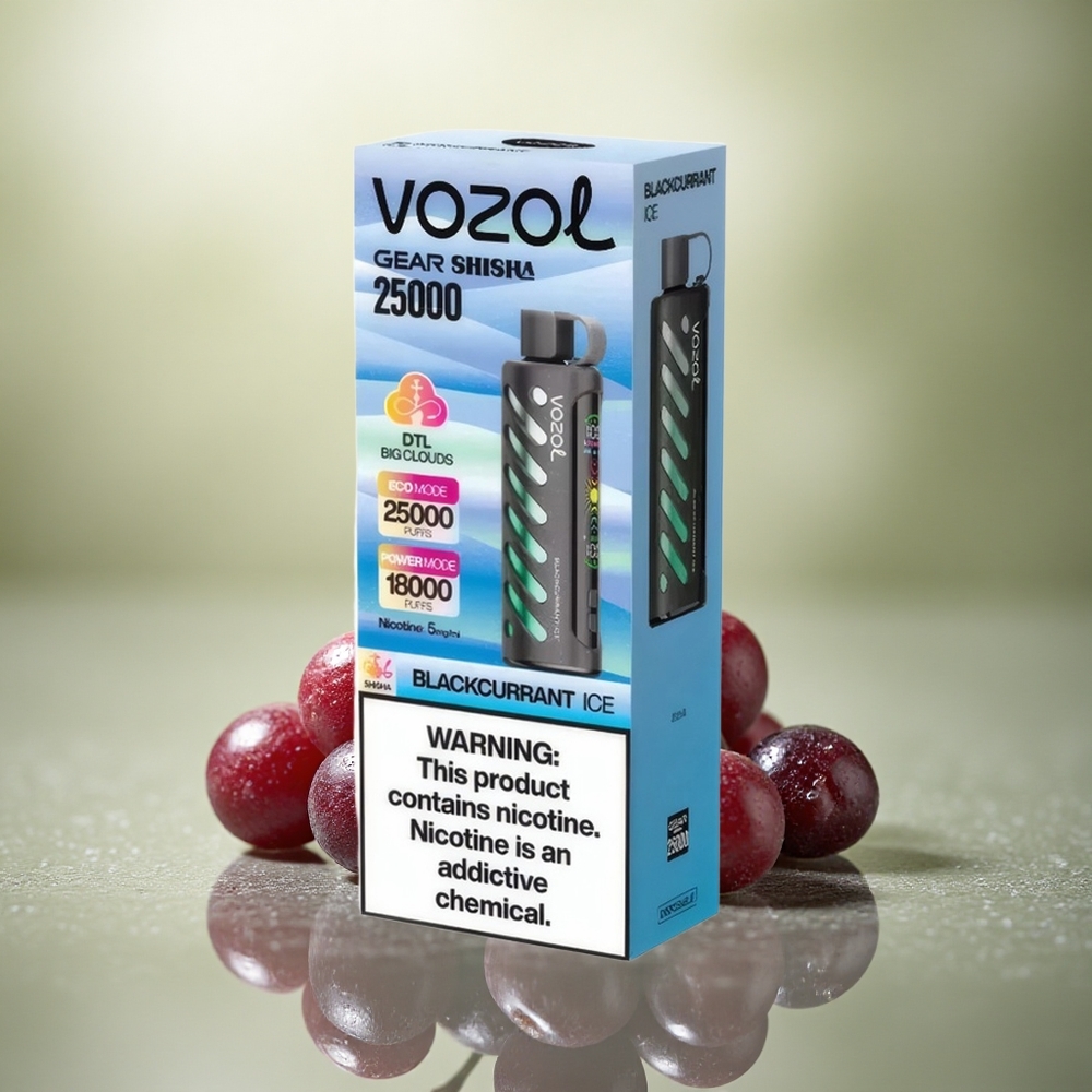 VOZOL Gear Shisha 25000 Puffs Helado de Grosella Negra con 5mg/ml de Nicotina y 1000mAh