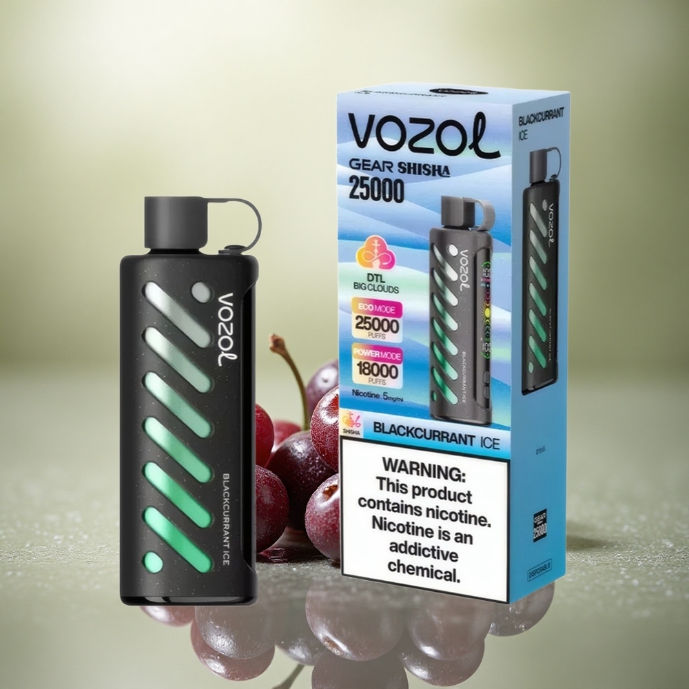 VOZOL Gear Shisha 25000 Puffs Helado de Grosella Negra con 5mg/ml de Nicotina y 1000mAh