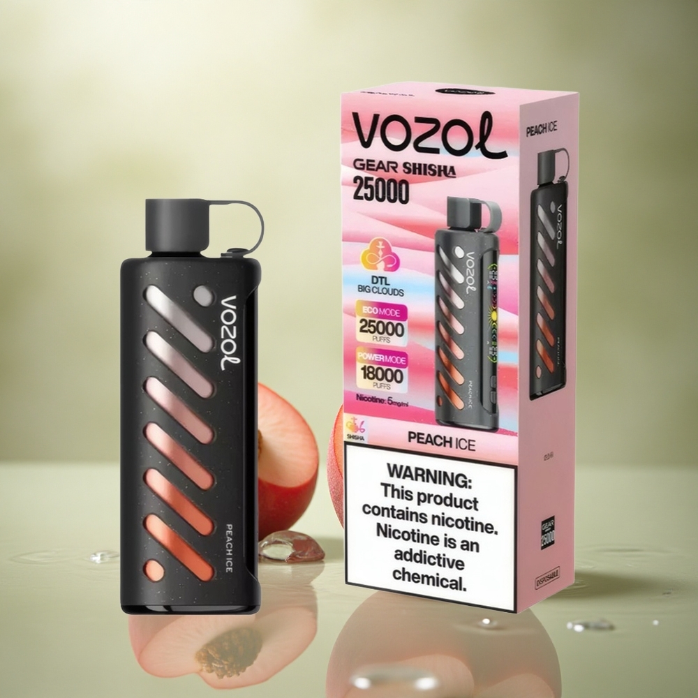 VOZOL Gear Shisha 25000 Puffs Melocotón Helado con 5mg/ml de Nicotina y 1000mAh