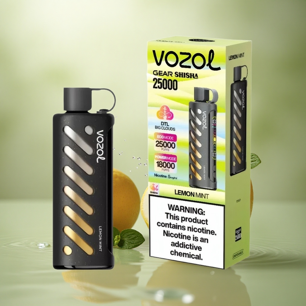 VOZOL Gear Shisha 25000 Puffs Menta Limón con 5mg/ml de Nicotina y 1000mAh