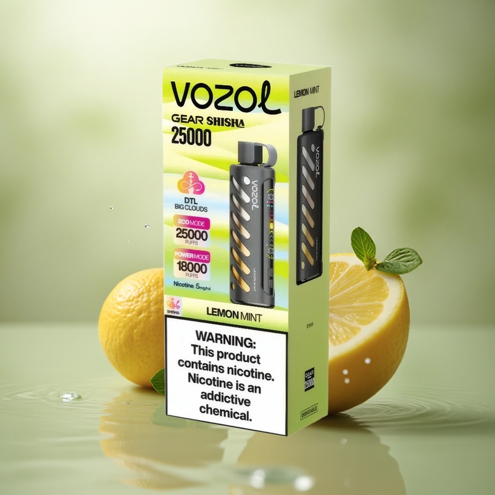 VOZOL Gear Shisha 25000 Puffs Menta Limón con 5mg/ml de Nicotina y 1000mAh