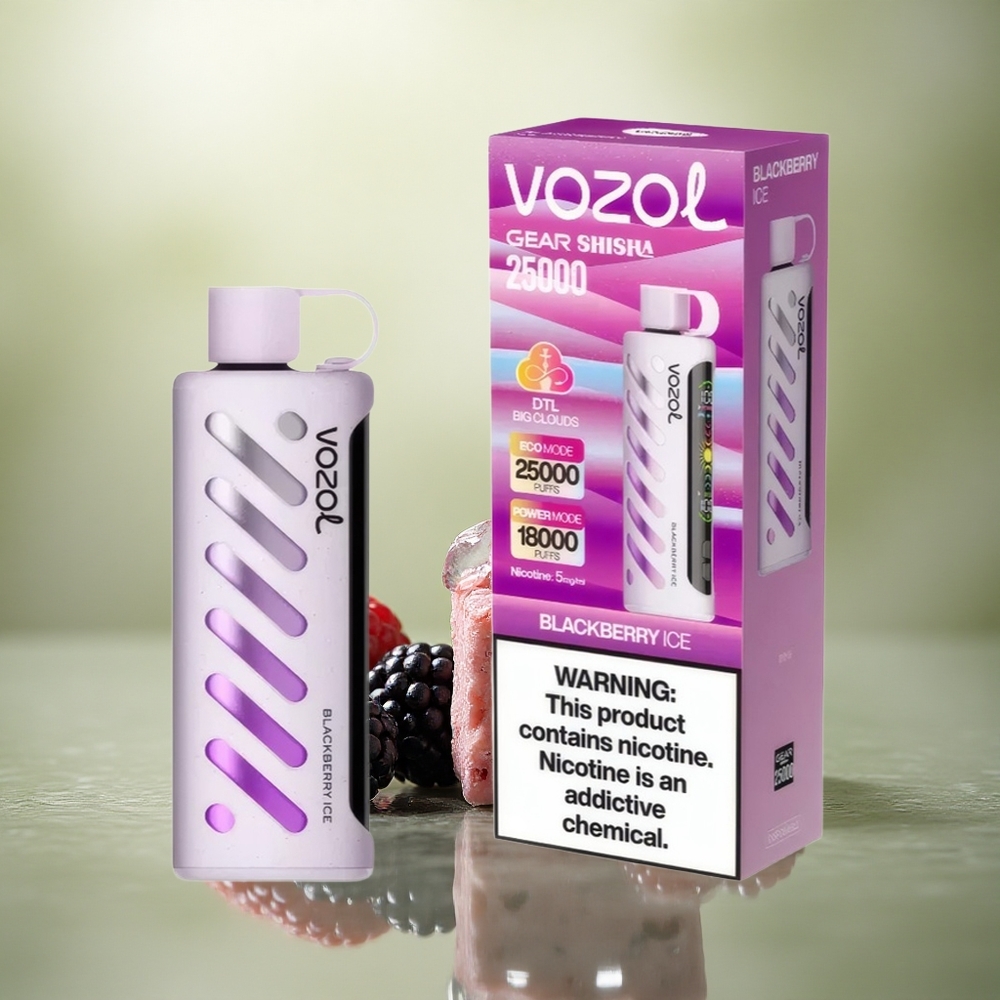 VOZOL Gear Shisha 25000 Puffs Mora Helada con Dual Mesh y 5mg/ml de Nicotina