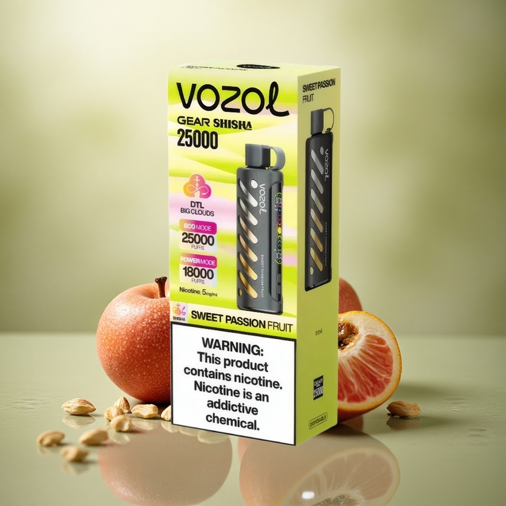 VOZOL Gear Shisha 25000 Puffs Pasión Fruta Dulce con 5mg/ml de nicotina y 1000mAh