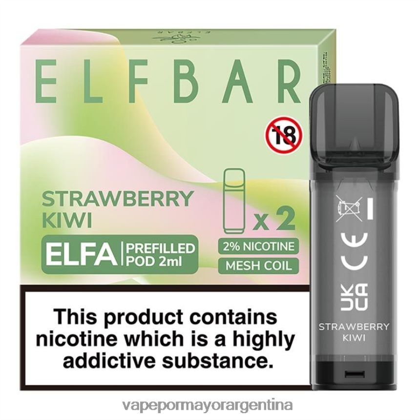 FDLPBF317 kiwi fresa - Productos De Vapeo Al Por Mayor ELFBAR Elfa cápsula precargada - 2 ml - 20 mg (paquete de 2)