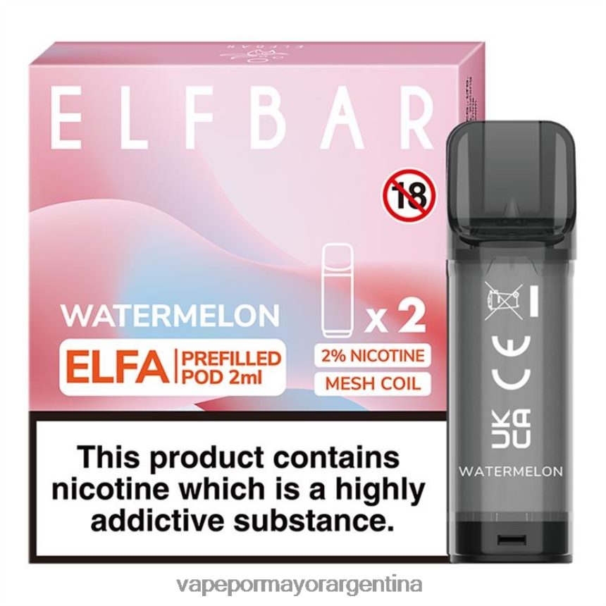FDLPBF318 sandía - Vape Recargable ELFBAR Elfa cápsula precargada - 2 ml - 20 mg (paquete de 2)