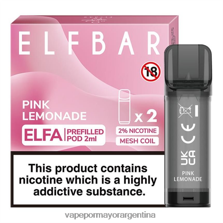 FDLPBF320 limonada rosa - Vape Argentina ELFBAR Elfa cápsula precargada - 2 ml - 20 mg (paquete de 2)