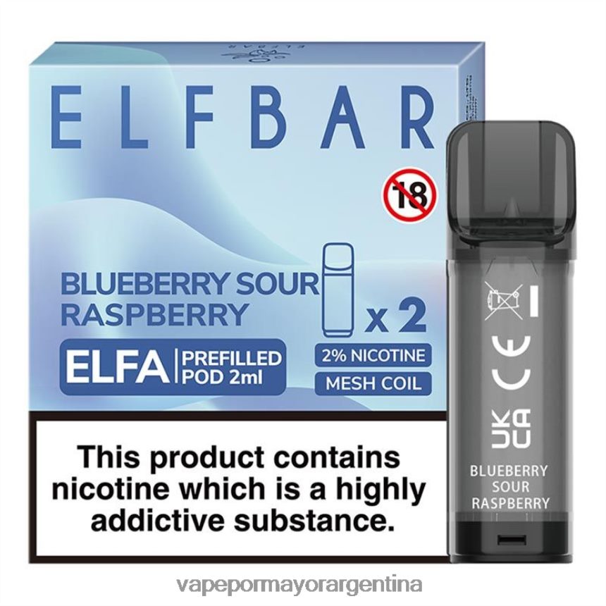 FDLPBF323 arándano frambuesa agria - Venta De Vaporizadores Al Por Mayor ELFBAR Elfa cápsula precargada - 2 ml - 20 mg (paquete de 2)