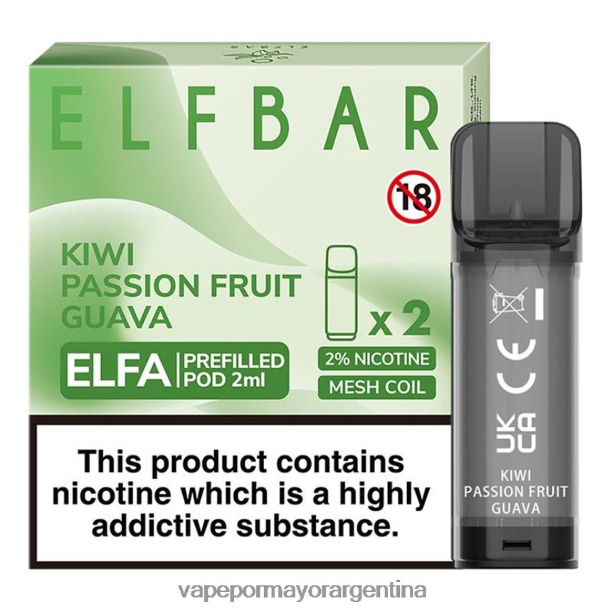 FDLPBF326 kiwi maracuyá guayaba - Tienda De Vapeo Al Por Mayor ELFBAR Elfa cápsula precargada - 2 ml - 20 mg (paquete de 2)