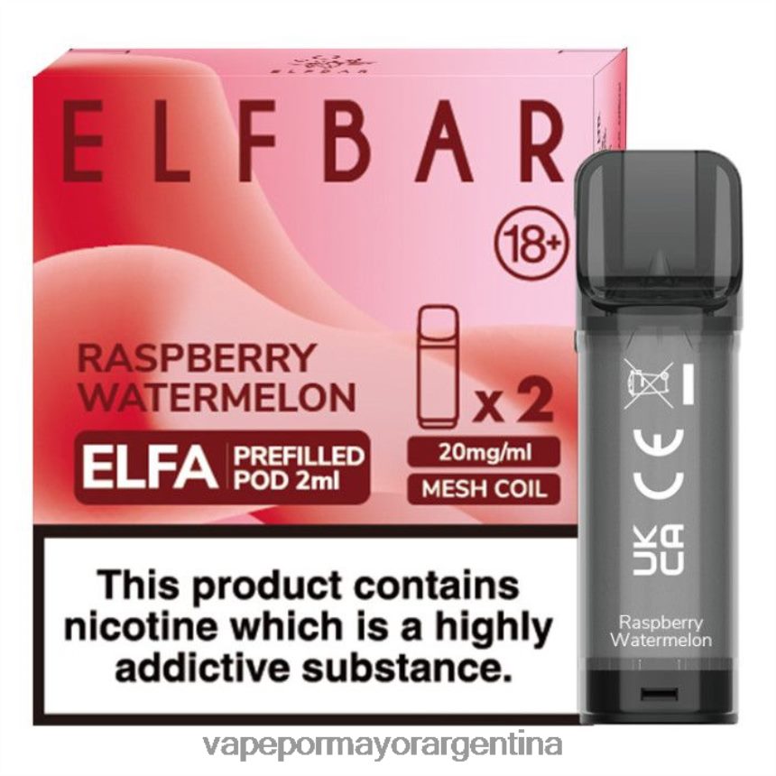 FDLPBF330 sandia frambuesa - Vape Argentina ELFBAR Elfa cápsula precargada - 2 ml - 20 mg (paquete de 2)