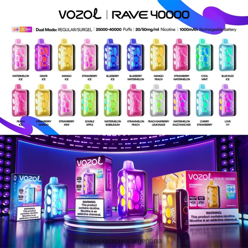 Vape Por Mayor Argentina - Vozol Rave 40000 V6FZVB1
