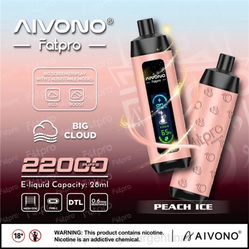 Venta De Vaporizadores Al Por Mayor - Aivono Fatpro 22000 hielo de durazno 02BD5
