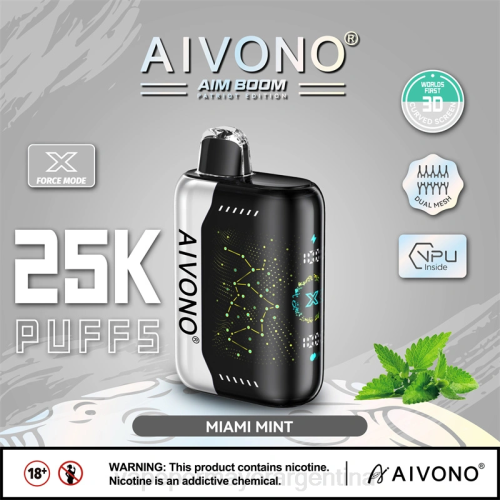 Productos De Vapeo Al Por Mayor - Aivono AIM BOOM 25000 menta de miami 02BD349