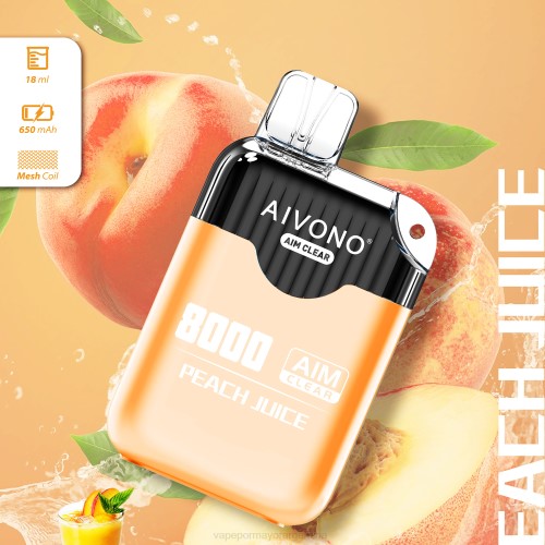 Vaporizador Al Por Mayor - Aivono AIM CLEAR 8000 jugo de durazno 02BD203