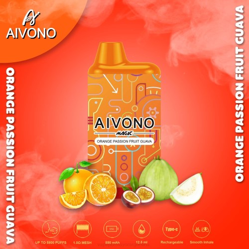 Vape Recargable - Aivono AIM MAGIC cigarrillo de caja de 5800 bocas naranja maracuyá guayaba 02BD90