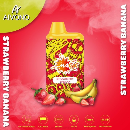 Vaporizador Al Por Mayor - Aivono AIM MAGIC cigarrillo de caja de 5800 bocas plátano fresa 02BD93