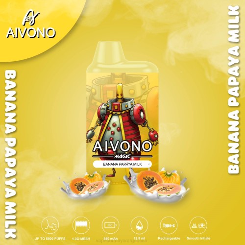 Vaporizador Desechable Al Por Mayor - Aivono AIM MAGIC cigarrillo de caja de 5800 bocas leche de plátano y papaya 02BD94