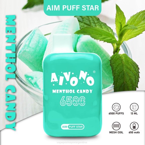 Venta De Vaporizadores Al Por Mayor - Aivono AIM PUFF STAR 6500 caramelo mentolado 02BD295